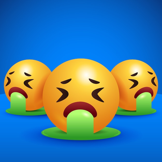 Free Vector gradient  disgust emoji illustration