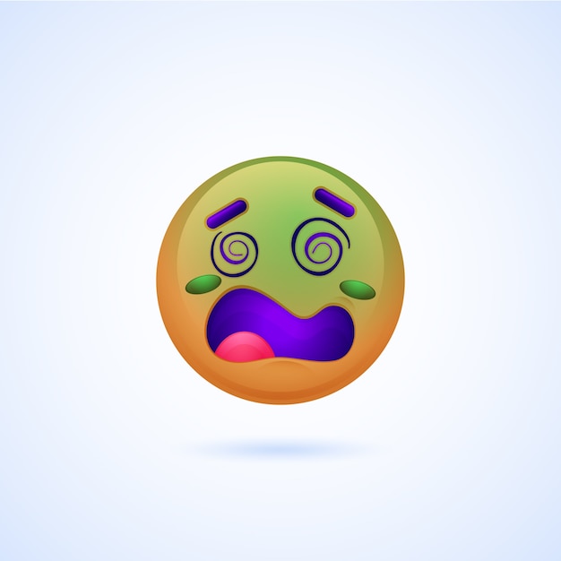 Free Vector gradient disgust emoji illustration