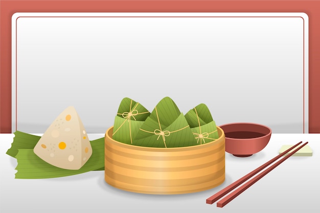 Free Vector gradient dragon boat's zongzi background