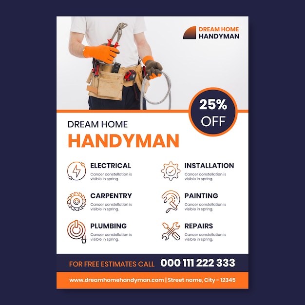 Gradient dream home handyman flyer