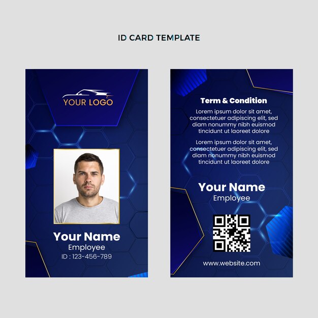 Gradient driving school id card template