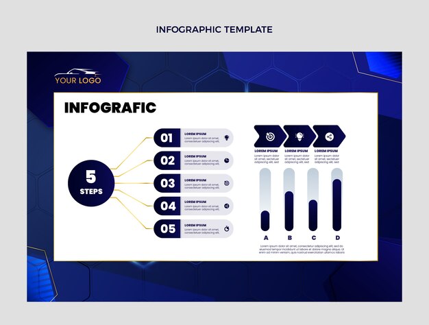 Gradient driving school infographic template