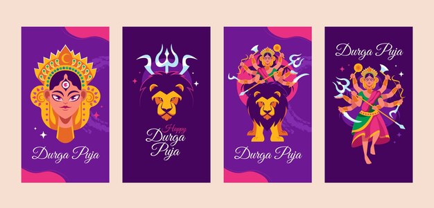 Gradient durga puja template design