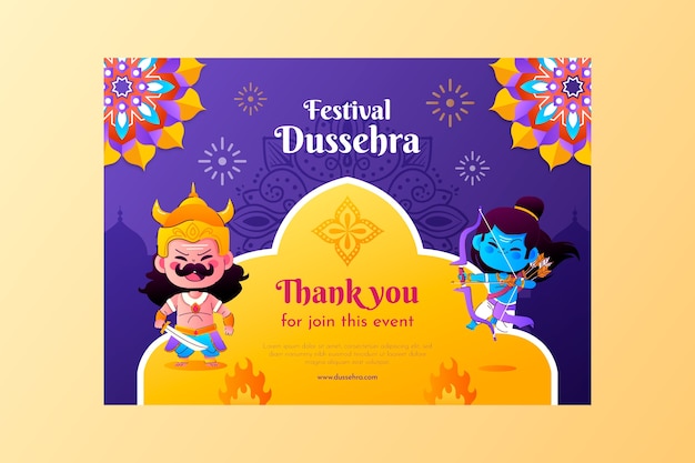 Gradient dussehra card template