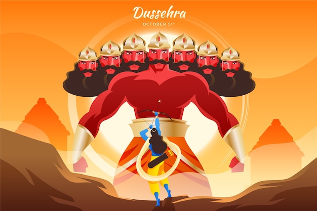 Gradient dussehra illustration