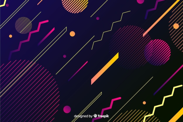 Gradient dynamic background flat design