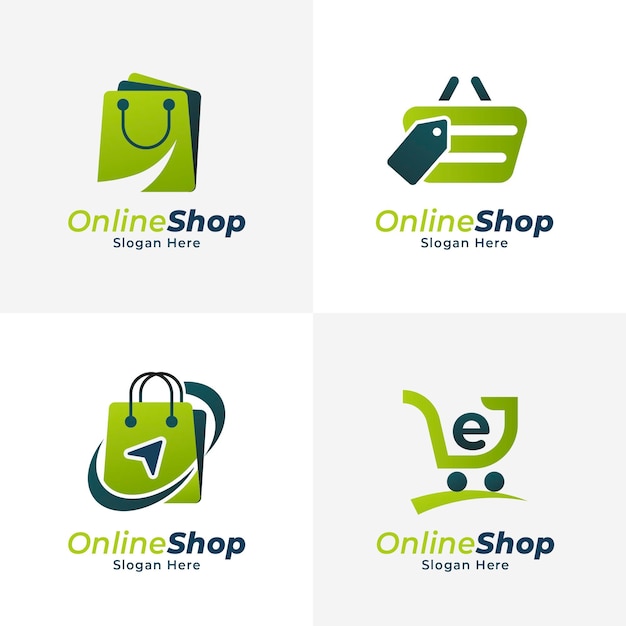 Free Vector gradient e-commerce logo collection