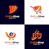 Free vector gradient e-commerce logo collection