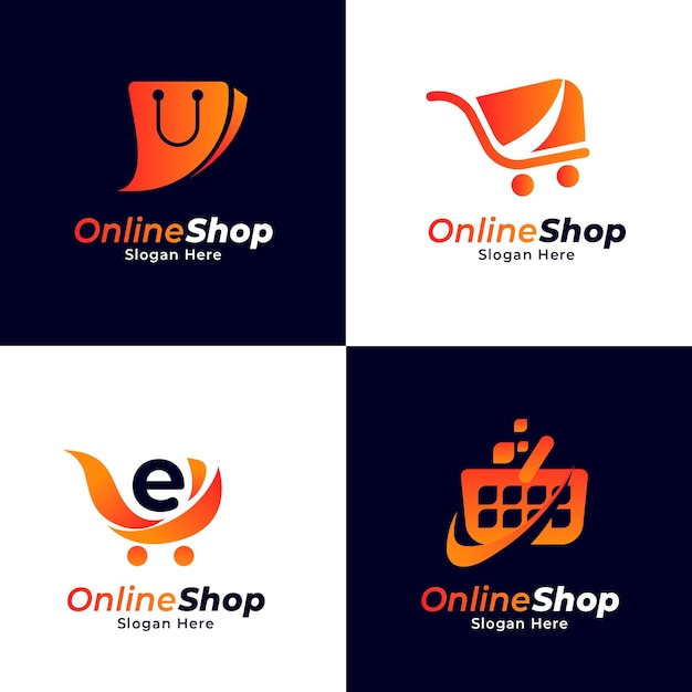 Gradient e-commerce logo collection