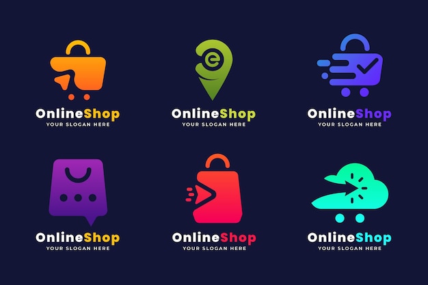 Gradient e-commerce logo collection