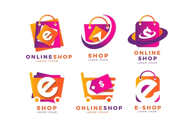 Free Vector gradient e-commerce logo collection