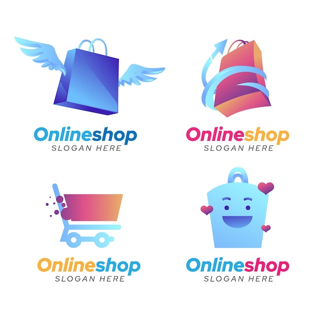 Gradient e-commerce logos pack