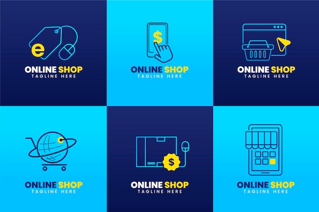 Gradient e-commerce logos pack