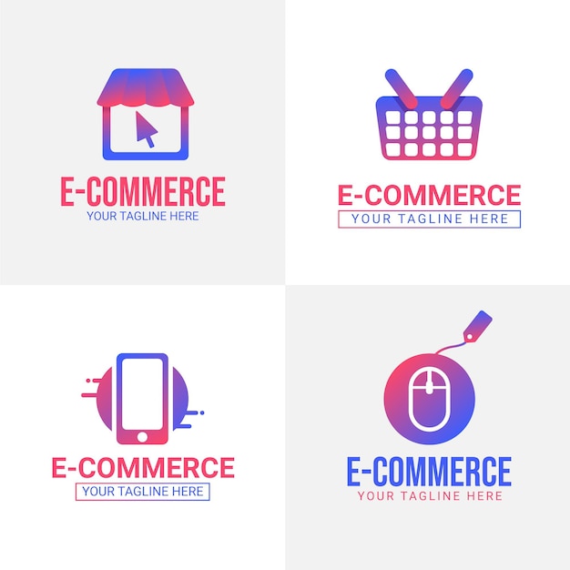 Gradient e-commerce logos pack