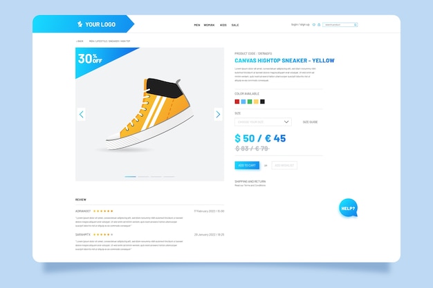 Gradient  e-commerce website template