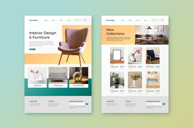 Gradient e-commerce website template