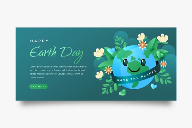 Free Vector gradient earth day horizontal banner