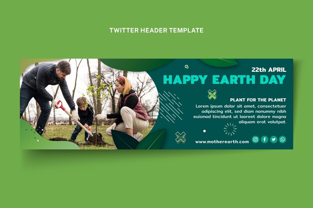 Gradient earth day twitter header