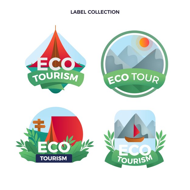 Gradient ecotourism labels collection