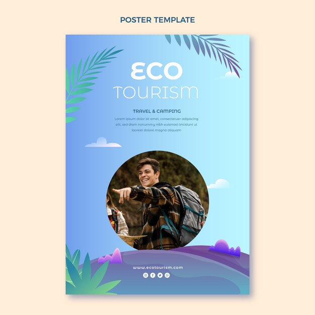 Gradient ecotourism poster template