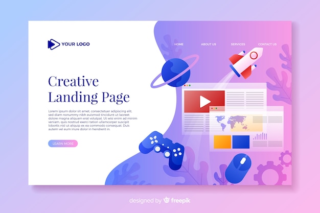 Gradient effect landing page