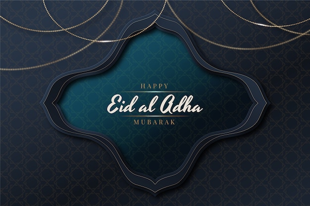 Free vector gradient eid al-adha background with geometric shape