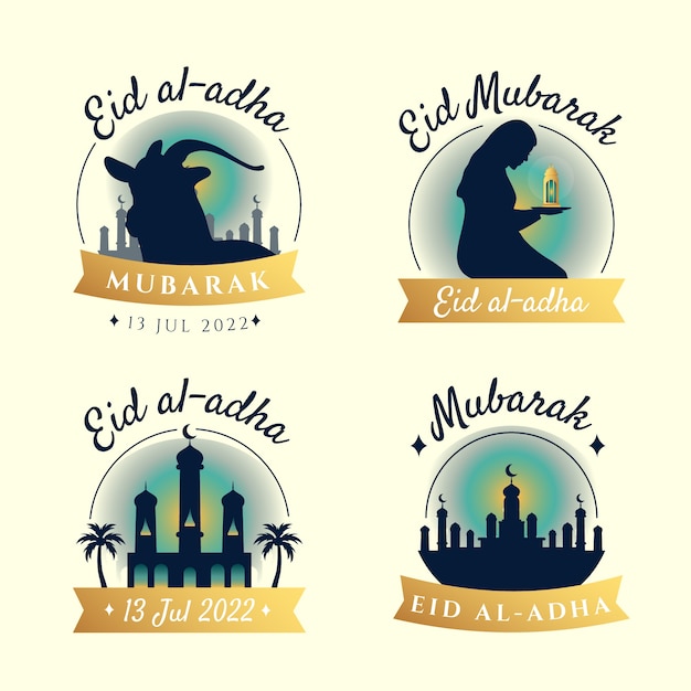 Gradient eid al-adha badges