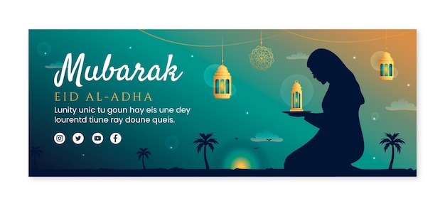 Free Vector gradient eid al-adha facebook cover