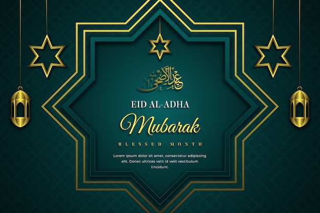 Free Vector gradient eid al-adha illustration with stars