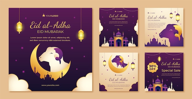 Free Vector gradient eid al-adha instagram post