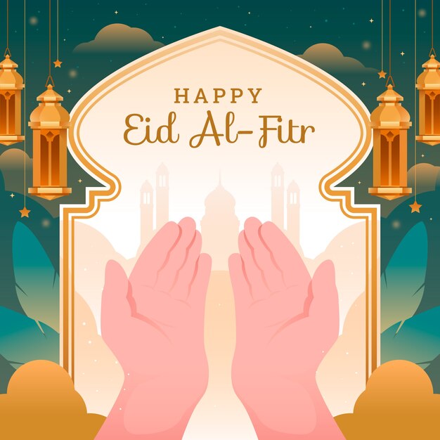 Gradient eid al-fitr illustration