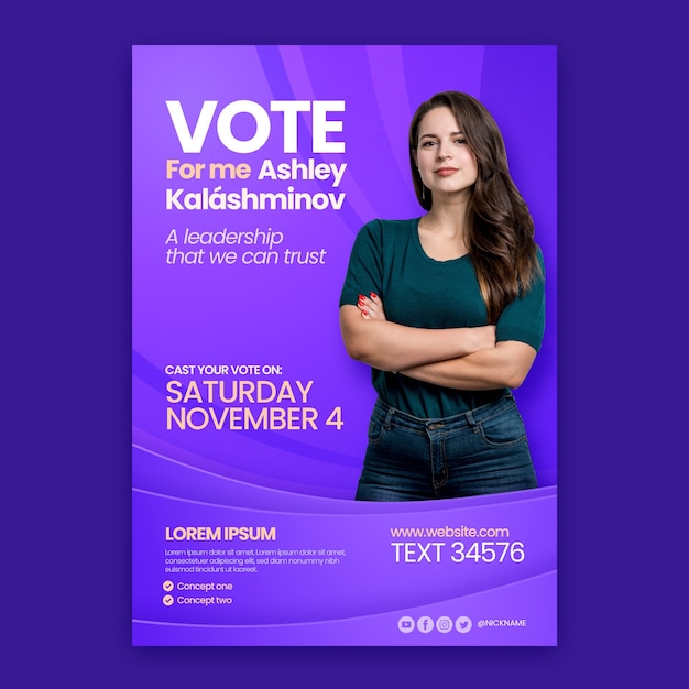 Gradient election poster template