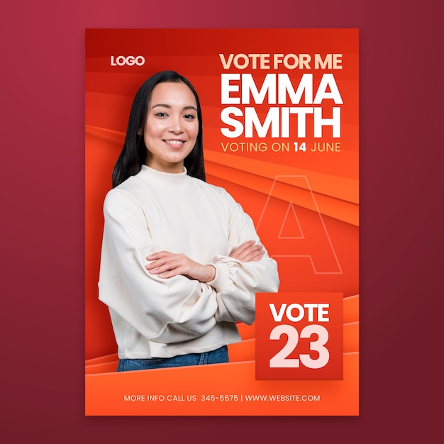 Gradient election poster template