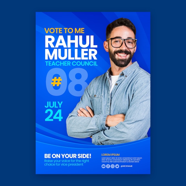 Gradient election poster template