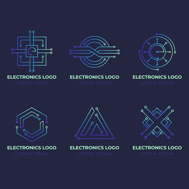 Free Vector gradient electronics logos pack