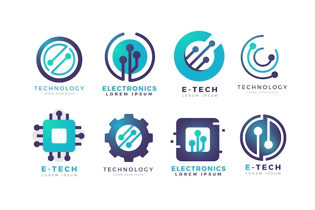 Free Vector gradient electronics logos pack