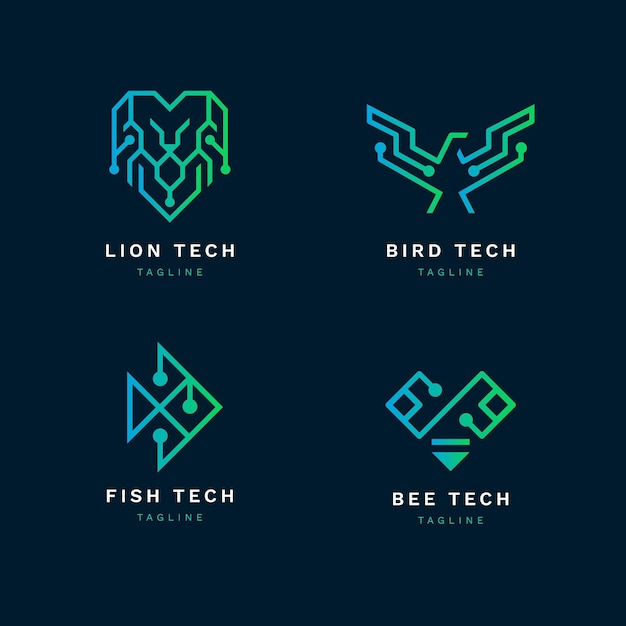 Free Vector gradient electronics logos pack