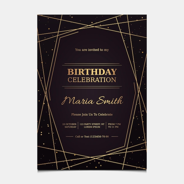 Gradient elegant birthday invitation template