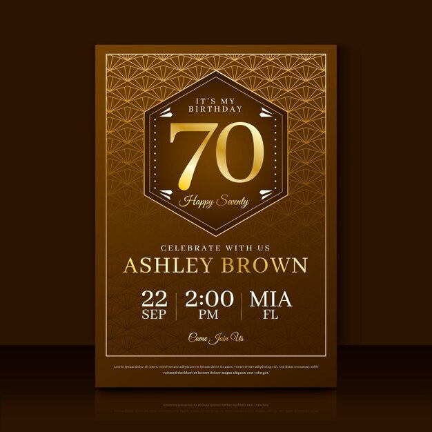 Gradient elegant birthday invitation