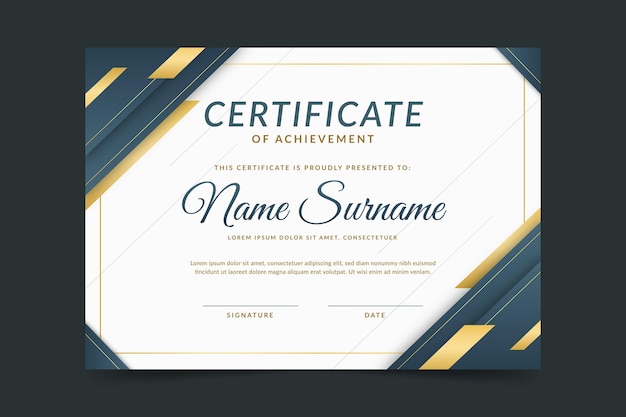 Gradient elegant certificate of achievement