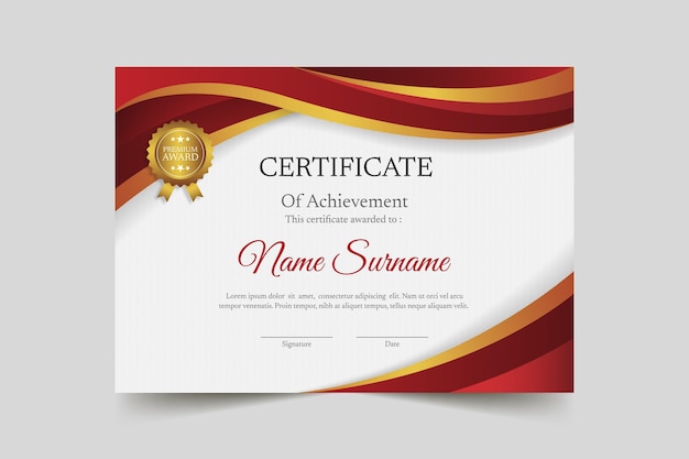 Gradient elegant certificate of achievement