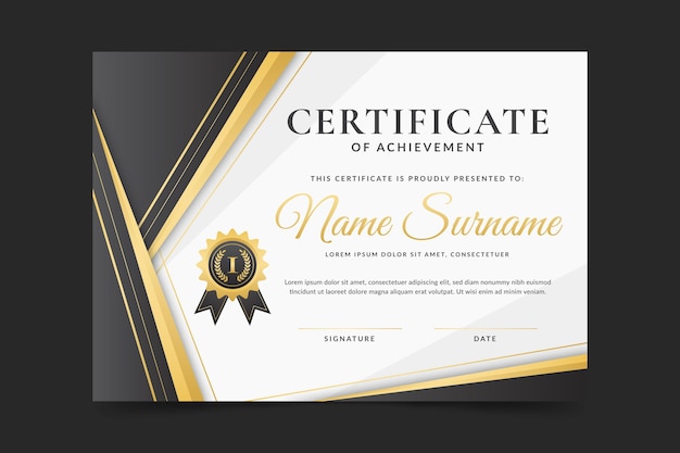 Gradient elegant certificate template