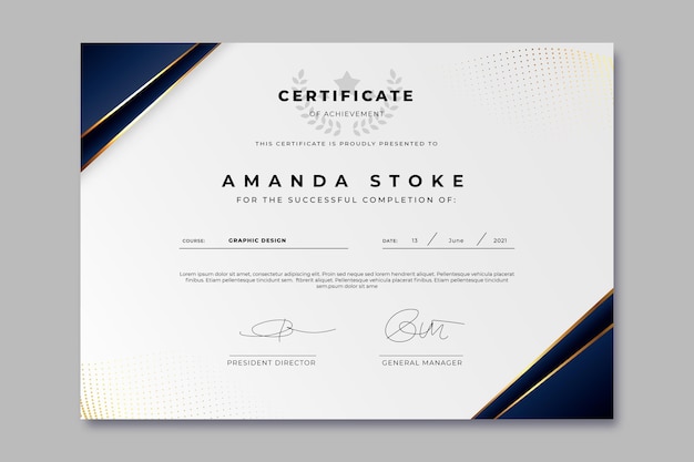 Gradient elegant certificate template