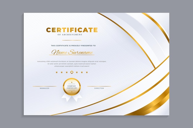 Gradient elegant certificate template