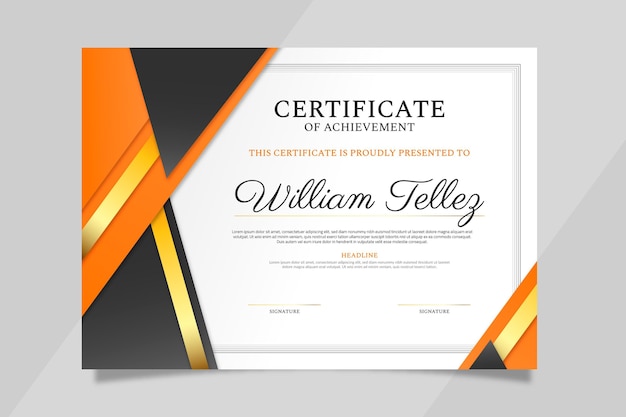 Gradient elegant certificate template