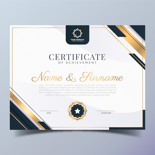 Free Vector gradient elegant certificate template