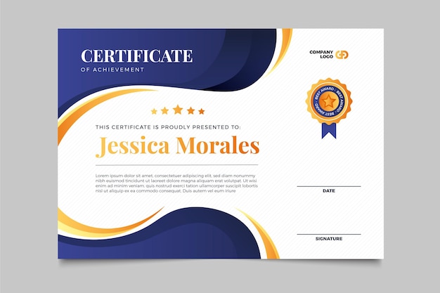 Gradient elegant certificate
