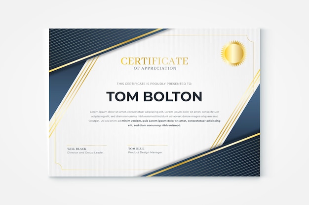 Gradient elegant certificate
