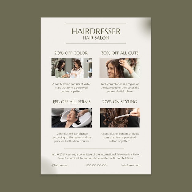 Gradient elegant hairdresser discounts flyer