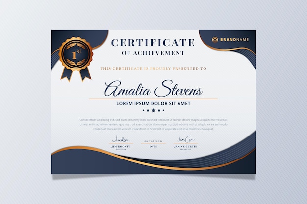 Gradient elegant style certificate